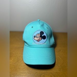 Disney Parks Walt Disney World Mickey Mouse Hat Cap Aqua Blue Green Unisex EUC